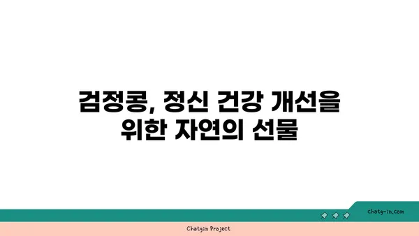 검정콩의 힘| 과학적으로 증명된 기분 향상 효과와 정신 건강 보조 | 검정콩, 기분, 우울증, 스트레스, 정신 건강