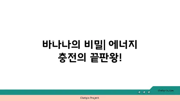 신진대사를 끌어올리는 바나나의 놀라운 효능| 체중 감량, 에너지 증진, 건강 관리 | 바나나, 신진대사, 체중 감량, 에너지, 건강