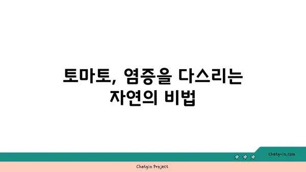 염증을 진정시키는 자연의 선물, 토마토| 염증과 싸우는 자연의 진통제 | 항염증 효과, 건강 식품, 토마토 효능