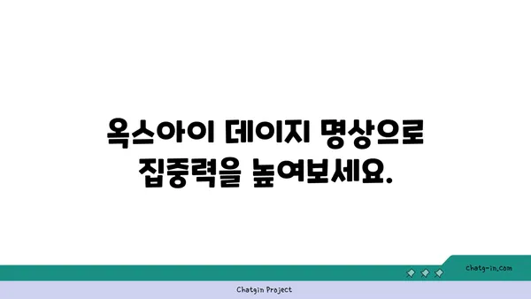 옥스아이 데이지 명상| 자연의 아름다움으로 마음을 깨우는 5가지 방법 | 명상, 자연, 옥스아이 데이지, 집중력, 스트레스 해소