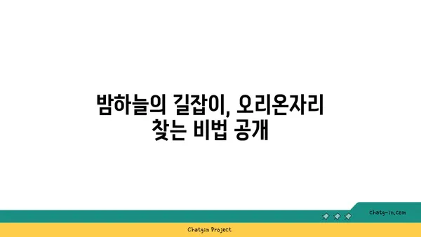 오리온자리 찾는 법| 겨울밤 별자리 관측 가이드 | 별자리, 겨울철 별자리, 천체 관측