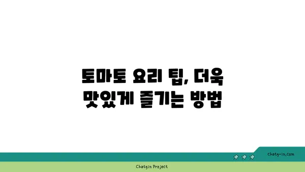 토마토의 놀라운 효능과 맛있는 레시피| 영양, 건강, 요리 팁 총정리 | 토마토, 건강 식품, 레시피, 요리