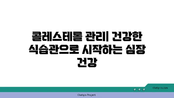 콜레스테롤 개선 식단| 심장 건강을 위한 7가지 핵심 식단 가이드 | 콜레스테롤, 심혈관 건강, 건강 식단