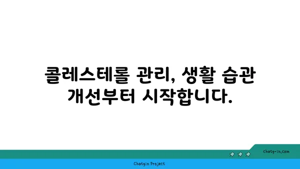 지지식 콜레스테롤 관리 가이드| 건강 관찰 및 생활 방식 변화로 건강 되찾기 | 콜레스테롤, 건강 관리, 생활 습관