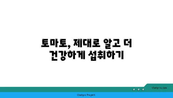 토마토| 건강한 삶의 맛있는 동반자 | 영양, 효능, 레시피, 섭취 가이드