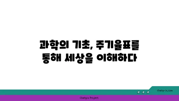 주기율표의 비밀| 원소들의 흥미진진한 이야기 | 주기율, 화학, 원소, 과학