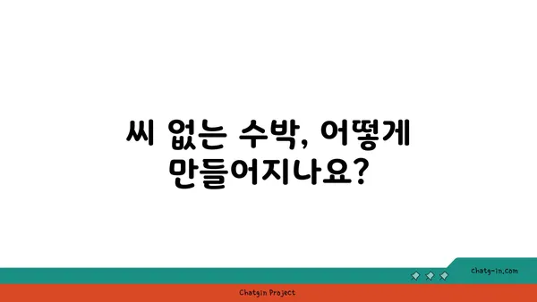 씨 없는 수박 재배의 비밀| 씨 없는 수박, 어떻게 만들까? | 씨 없는 수박, 재배 방법, 품종, 특징