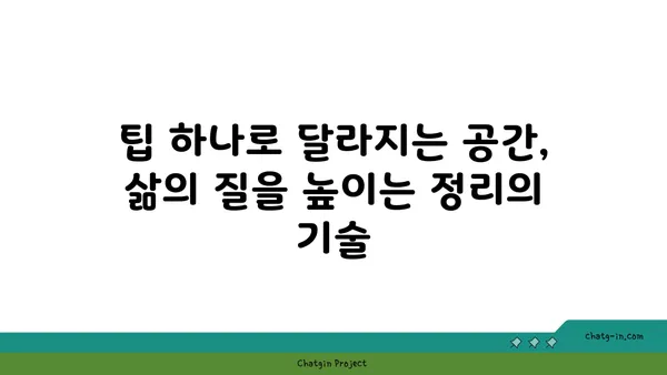 좀 정복 성취감| 깨끗함과 질서의 승리 | 정리, 효율성, 삶의 변화, 팁