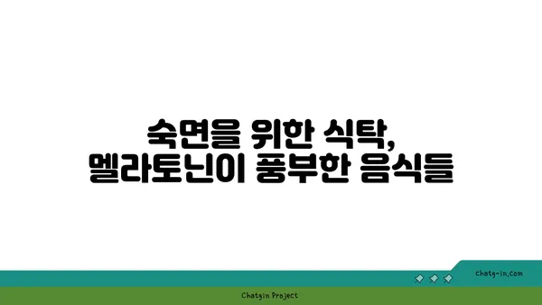 멜라토닌 풍부 식단| 잠 못 이루는 밤, 자연에서 해답을 찾다 | 수면 개선, 멜라토닌, 식품, 건강