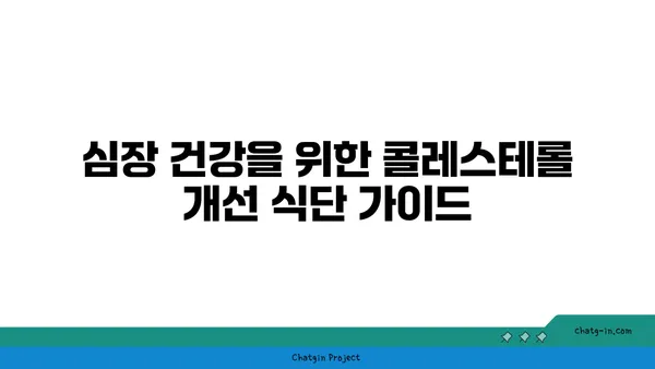 콜레스테롤 개선 식단| 심장 건강을 위한 7가지 핵심 식단 가이드 | 콜레스테롤, 심혈관 건강, 건강 식단