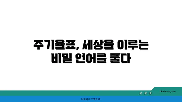 주기율표의 비밀| 원소들의 흥미진진한 이야기 | 주기율, 화학, 원소, 과학