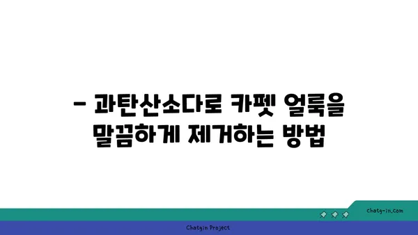 과탄산소다로 카펫 얼룩 제거하기| 효과적인 방법 & 주의 사항 | 카펫 청소, 얼룩 제거, 천연 세제