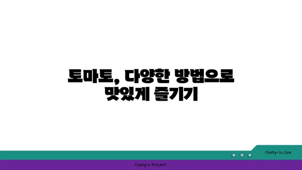 토마토의 강력한 항산화력| 건강 지키는 붉은 보석 | 항산화 효능, 건강 식품, 토마토 활용법