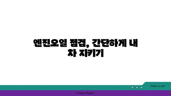 엔진오일 점검| 나만의 자동차를 위한 필수 가이드 | 자동차 관리, 엔진오일 교체, 자동차 수명 연장