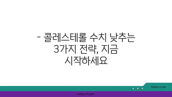 콜레스테롤 수치 낮추는 3가지 확실한 전략 | 건강, 식단, 운동, 콜레스테롤 관리