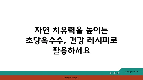 초당옥수수로 건강을 채우세요! 면역력 강화 & 자연 치유력 UP! 5가지 초당옥수수 레시피 | 자연 치유, 건강 레시피, 면역력 강화, 초당옥수수 요리