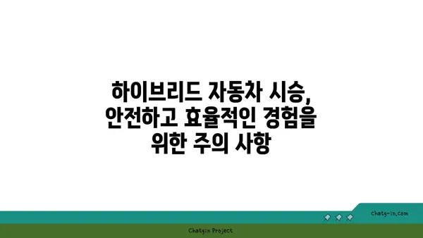 하이브리드 자동차 시험 주행 가이드| 최적의 경험 | 하이브리드 자동차, 시승, 팁, 주의 사항