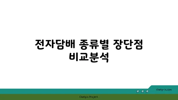 전자담배 선택 가이드| 나에게 맞는 최적의 기기 찾기 | 전자담배 추천, 종류, 장단점, 구매 가이드