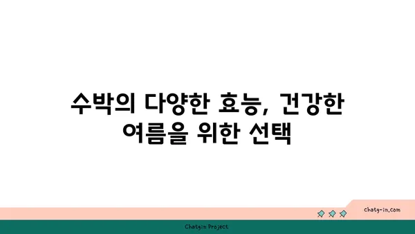 수박의 놀라운 건강 효과| 당신의 여름을 더욱 건강하게! | 수박 효능, 수박 영양, 수박 레시피