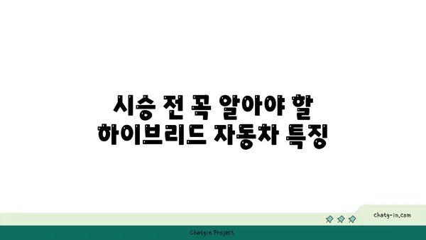 하이브리드 자동차 시험 주행 가이드| 최적의 경험 | 하이브리드 자동차, 시승, 팁, 주의 사항