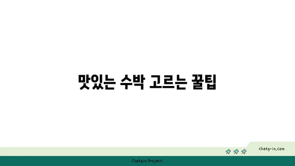 꿀팁 대방출! 맛있는 수박 고르는 비법 | 수박 고르는 법, 달콤한 수박, 수박 꿀팁