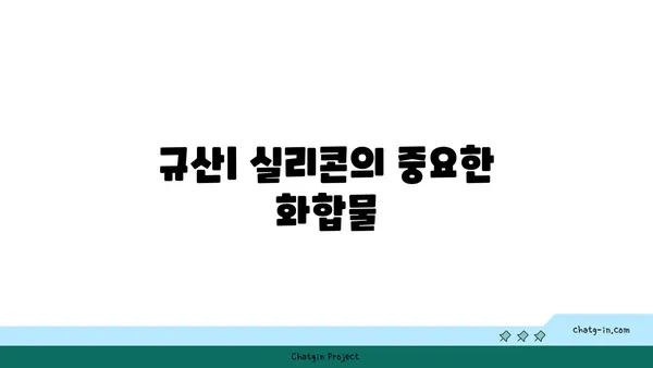 규산의 모든 것| 화학적 특징, 용도, 안전 정보 | 규산, 실리콘, 화학, 산업, 안전