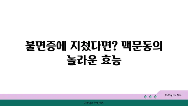 숙면 방해꾼, 이제 안녕! 맥문동이 선사하는 숙면의 비밀 | 맥문동 효능, 수면 개선, 불면증 해결