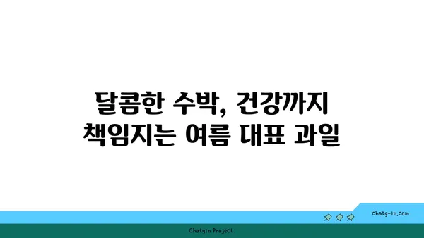 시원한 여름, 수박으로 더위를 날려보세요! | 수박 효능, 수박 레시피, 여름 제철 과일