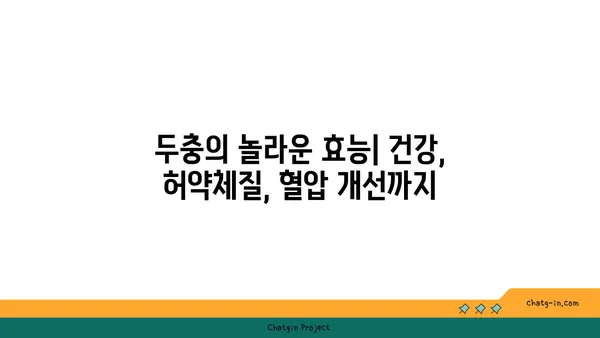 두충 효능과 부작용 완벽 정리 | 건강, 허약체질, 혈압, 면역력, 두충차