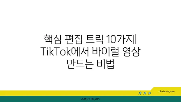 TikTok 영향력 있는 비디오 제작을 위한 핵심 편집 트릭 10가지 | TikTok, 영상 편집, 트렌드, 바이럴