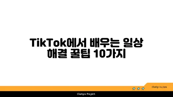 TikTok 기술 활용| 일상 문제 해결을 위한 10가지 창의적인 아이디어 | TikTok 팁, 솔루션, 문제 해결, 일상 생활