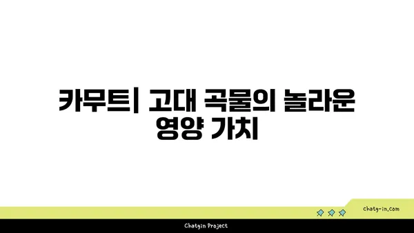 카무트| 고대 곡물의 건강 비밀을 밝히다 | 영양, 효능, 레시피, 섭취 방법