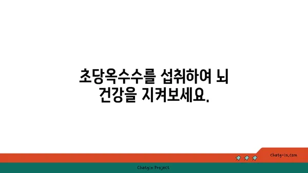 초당옥수수의 놀라운 신경 보호 효능| 과학적 근거와 실제 효과 | 뇌 건강, 항산화, 기억력, 집중력