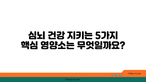 심뇌 건강 지키는 5가지 핵심 영양소 풍부한 음식 | 건강 식단, 뇌 건강, 심혈관 건강