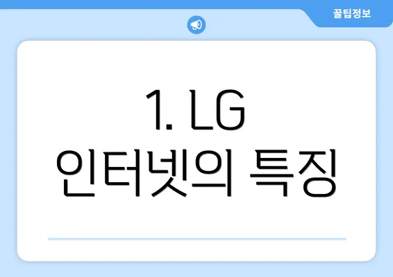 1. LG 인터넷의 특징