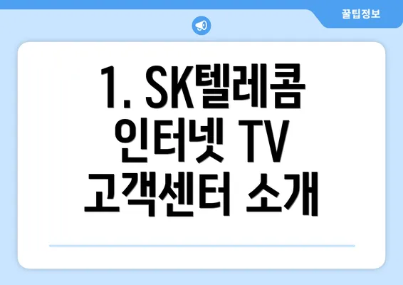 1. SK텔레콤 인터넷 TV 고객센터 소개