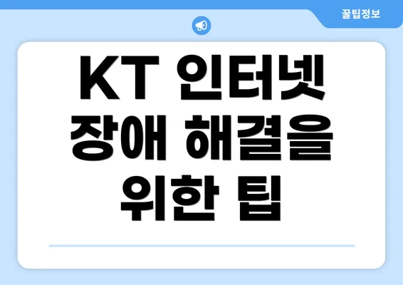 KT 인터넷 장애 해결을 위한 팁