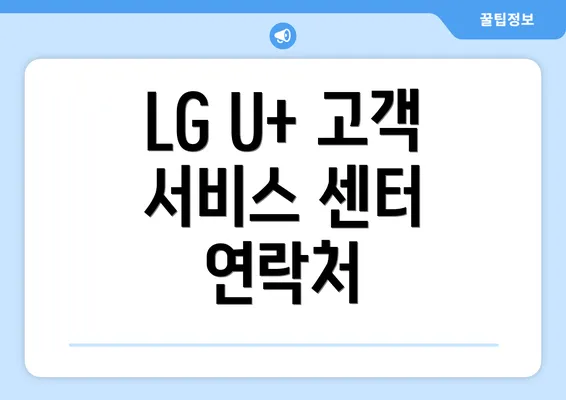 LG U+ 고객 서비스 센터 연락처