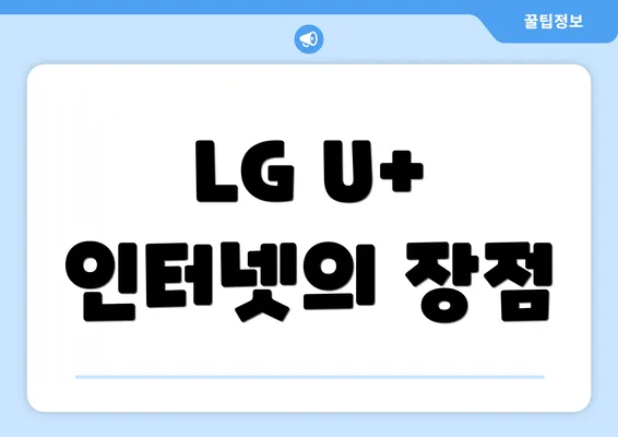 LG U+ 인터넷의 장점