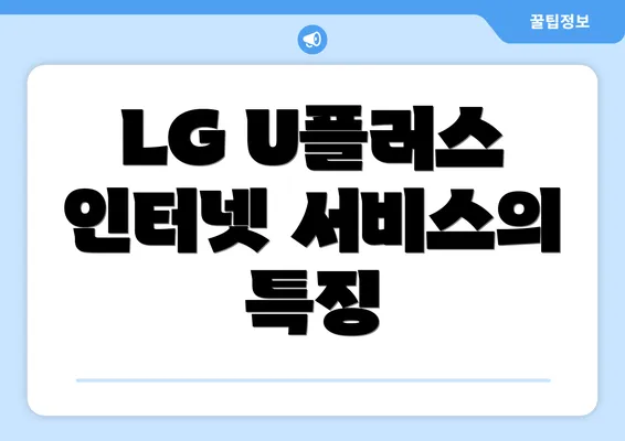 LG U플러스 인터넷 서비스의 특징