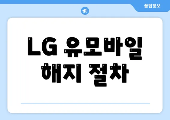 LG 유모바일 해지 절차