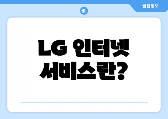 LG 인터넷 서비스란?