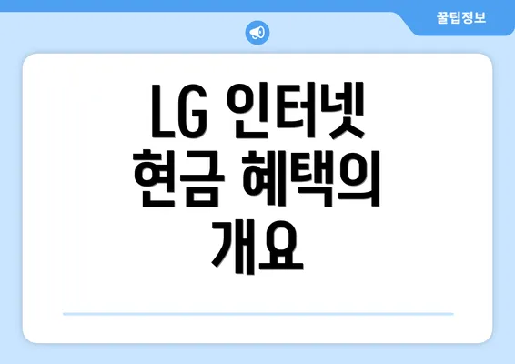 LG 인터넷 현금 혜택의 개요