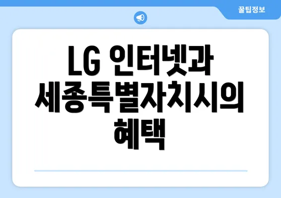 LG 인터넷과 세종특별자치시의 혜택