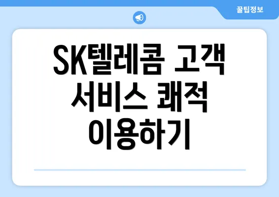 SK텔레콤 고객 서비스 쾌적 이용하기