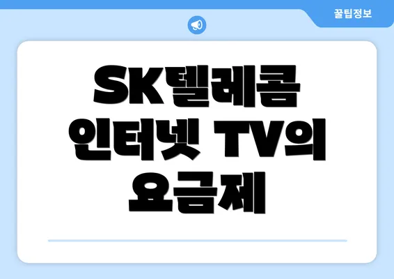 SK텔레콤 인터넷 TV의 요금제