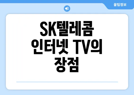 SK텔레콤 인터넷 TV의 장점