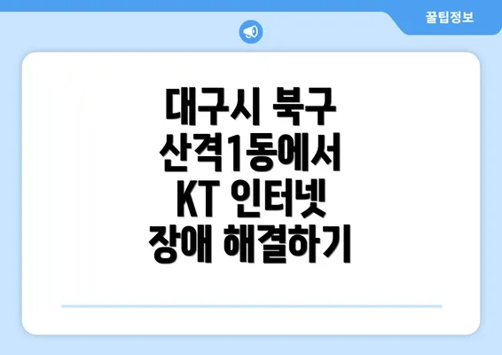 대구시 북구 산격1동에서 KT 인터넷 장애 해결하기