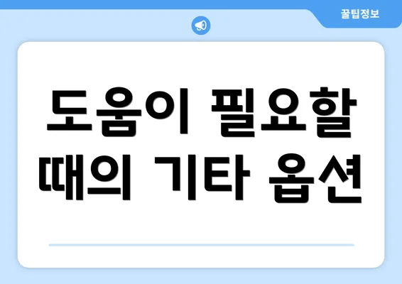 도움이 필요할 때의 기타 옵션