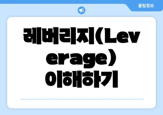 레버리지(Leverage) 이해하기